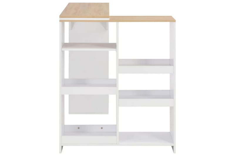Barbord Med Bevægelig Hylde 138 X 40 X 120 Cm Hvid - Hvid - Møbler - Borde - Barbord & ståbord