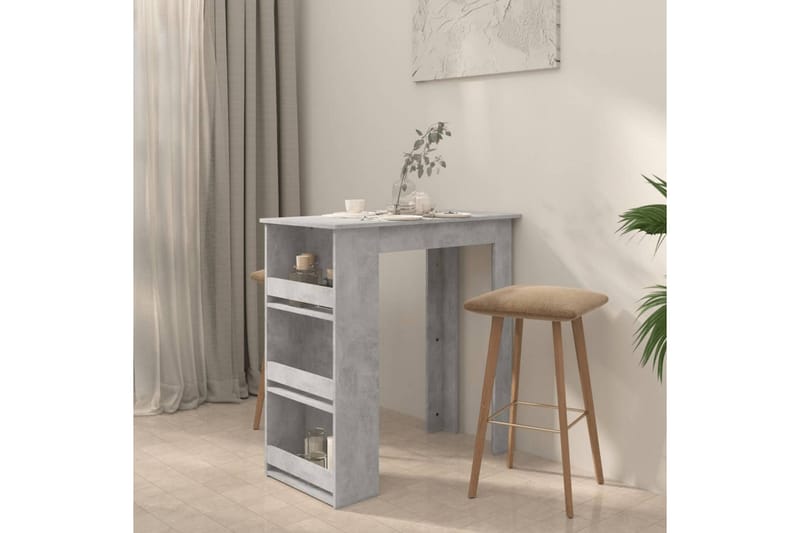 barbord med opbevaringsstativ 102x50x103,5 cm betongrå - Grå - Møbler - Borde - Barbord & ståbord