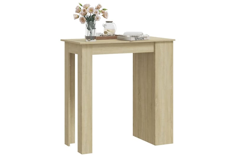 barbord med opbevaringsstativ 102x50x103,5 cm spånplade sono - Beige - Barbord & ståbord - Barbord med opbevaring