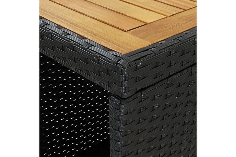 Barbord med opbevaringsstativ 120x60x110 cm polyrattan sort - Sort - Barbord & ståbord