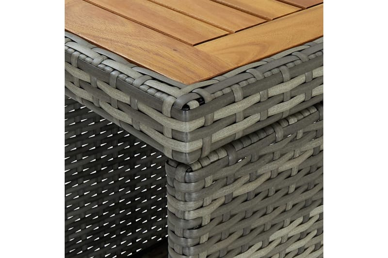 Barbord med opbevaringsstativ 120x60x110 cm polyrattan grå - Grå - Barbord & ståbord