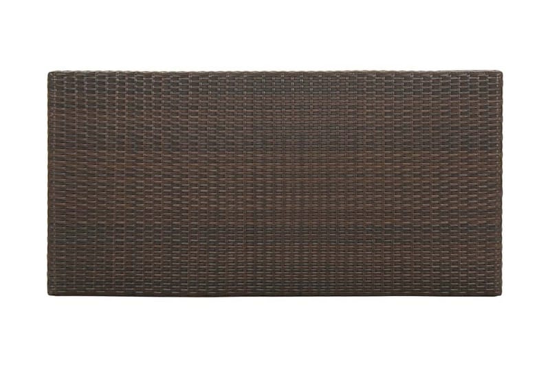 Barbord med opbevaringsstativ 120x60x110 cm polyrattan brun - Brun - Barbord & ståbord - Barbord med opbevaring