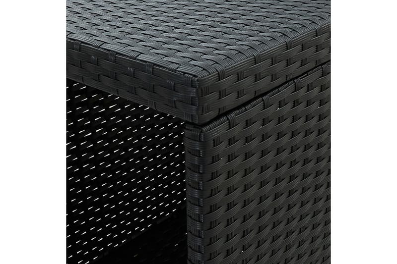 Barbord med opbevaringsstativ 120x60x110 cm polyrattan sort - Sort - Barbord & ståbord - Barbord med opbevaring