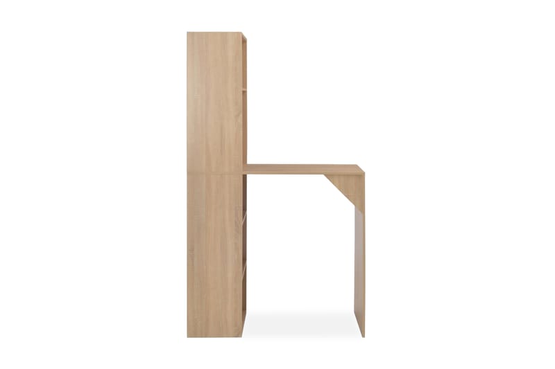 Barbord Med Skab 115 X 59 X 200 Cm Egetræ Hvid - Brun - Møbler - Borde - Barbord & ståbord