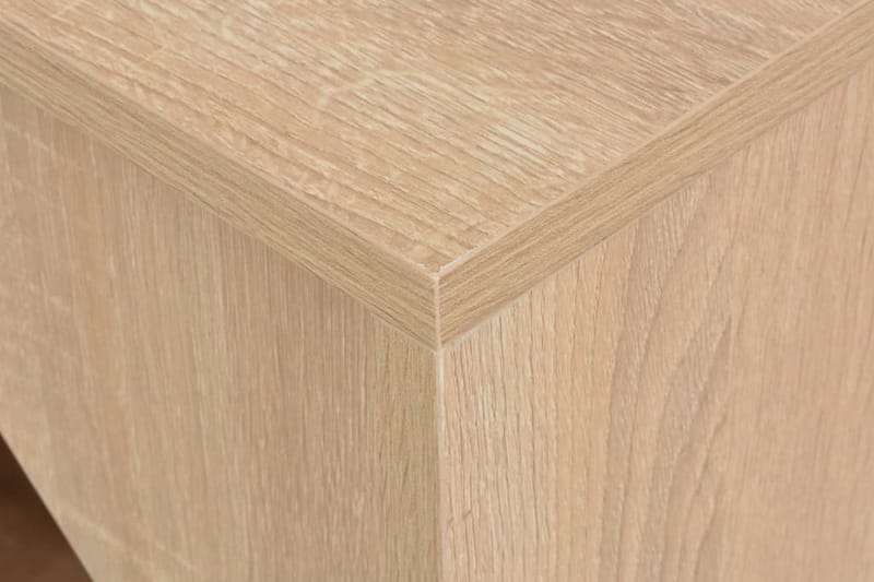 Barbord Med Skab 115 X 59 X 200 Cm Egetræ Hvid - Brun - Møbler - Borde - Barbord & ståbord