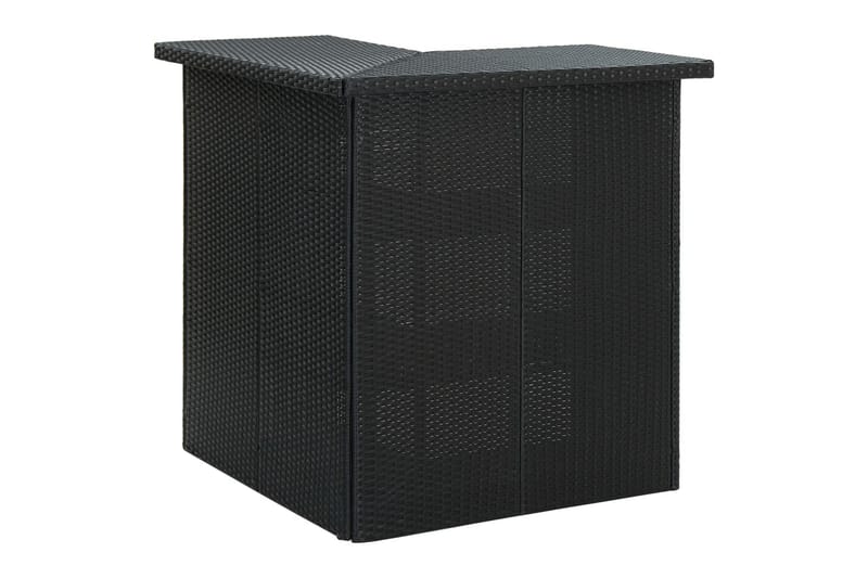 Hjørnebarbord 100x50x105 cm polyrattan sort - Sort - Barbord & ståbord