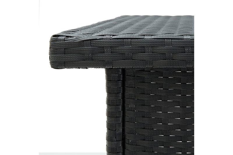 Hjørnebarbord 100x50x105 cm polyrattan sort - Sort - Barbord & ståbord