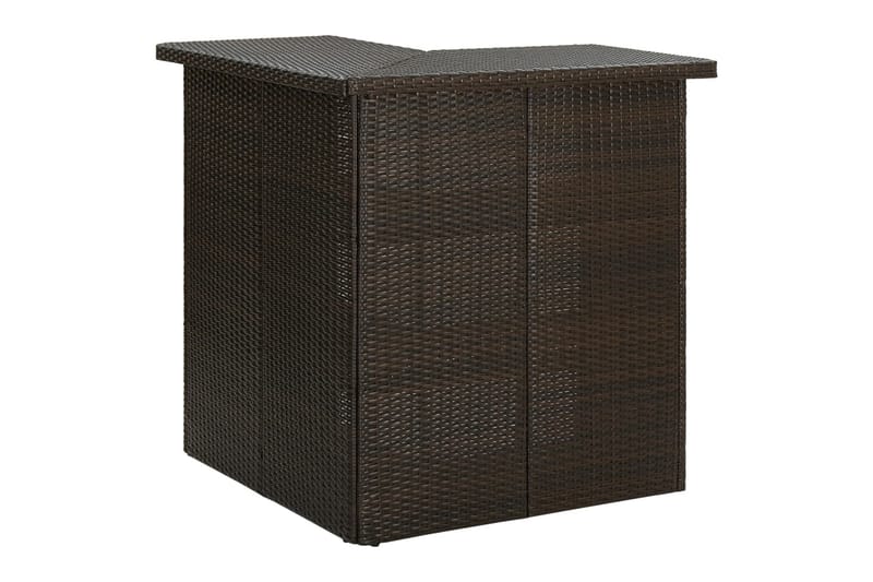 Hjørnebarbord 100x50x105 cm polyrattan brun - Brun - Barbord & ståbord