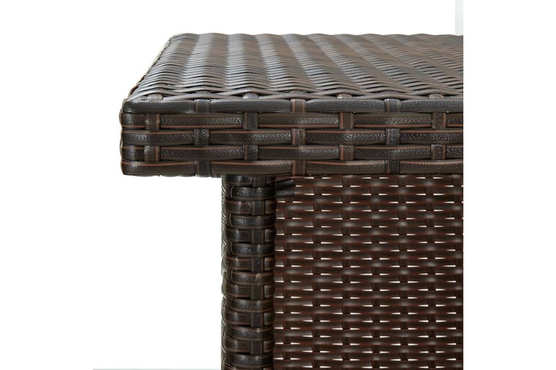 Hjørnebarbord 100x50x105 cm polyrattan brun - Brun - Barbord & ståbord
