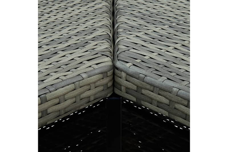 Hjørnebarbord 100x50x105 cm polyrattan grå - Grå - Barbord & ståbord