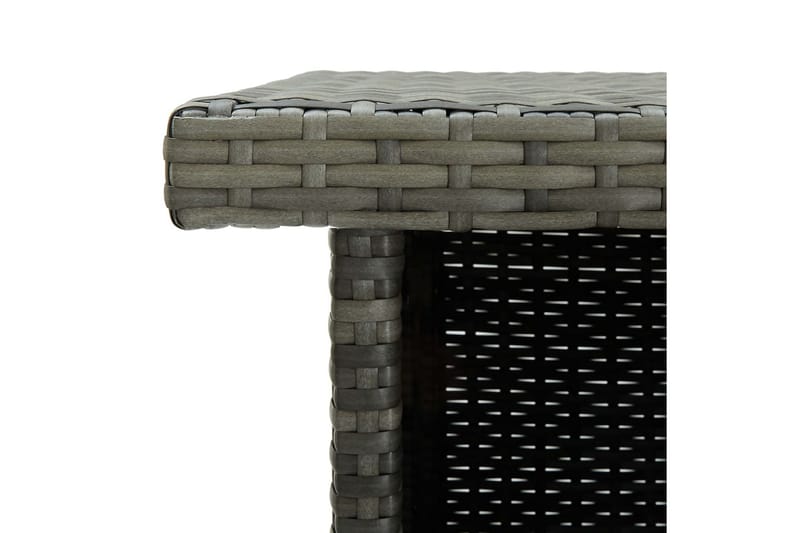 Hjørnebarbord 100x50x105 cm polyrattan grå - Grå - Barbord & ståbord