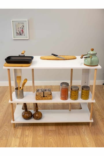 Køkkenø Hanah Home Peka Island (120 x 89,5 x 60 cm) Hvid - Hvid - Møbler - Borde - Barbord & ståbord