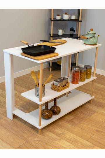 Køkkenø Hanah Home Peka Island (120 x 89,5 x 60 cm) Hvid - Hvid - Møbler - Borde - Barbord & ståbord