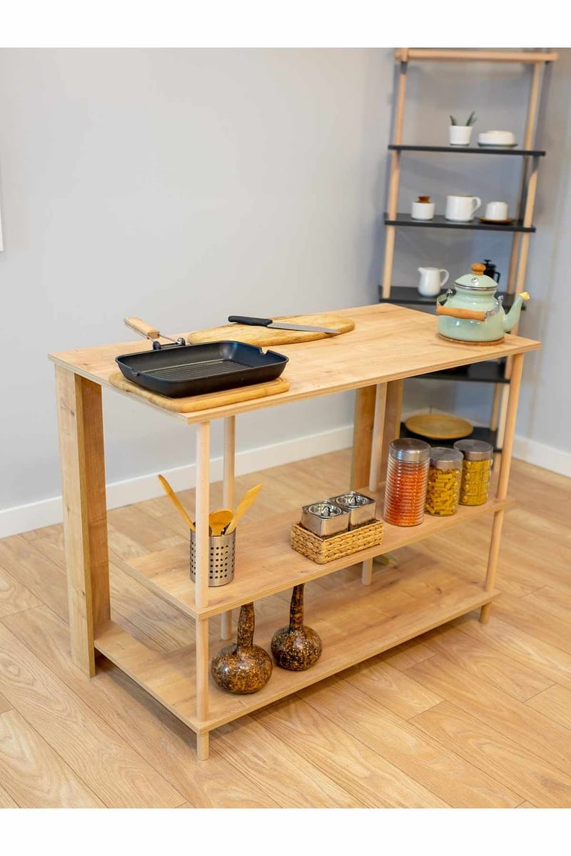 Køkkenø Hanah Home Peka Island (120 x 89,5 x 60 cm) Sapphire Oak - Sapphire Oak - Møbler - Borde - Barbord & ståbord