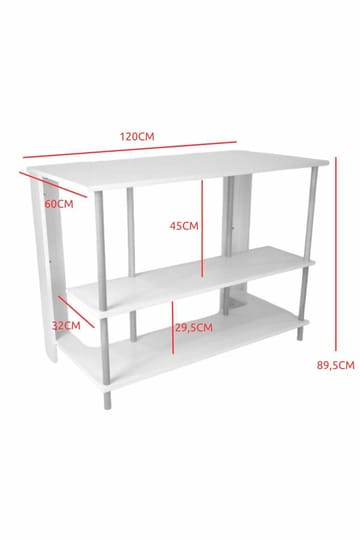 Køkkenø Hanah Home Peka Island (120 x 89,5 x 60 cm) Hvid - Hvid - Møbler - Borde - Barbord & ståbord