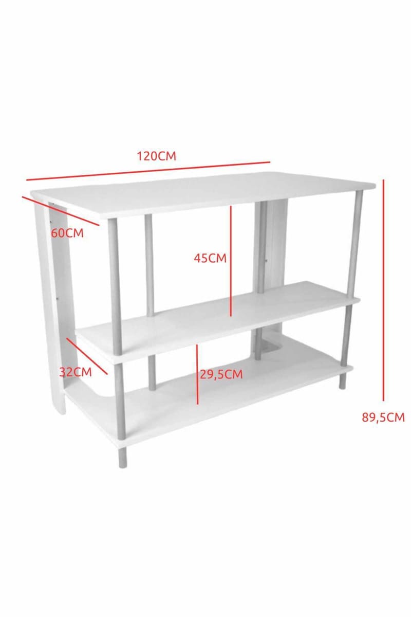 Køkkenø Hanah Home Peka Island (120 x 89,5 x 60 cm) Hvid - Hvid - Møbler - Borde - Barbord & ståbord
