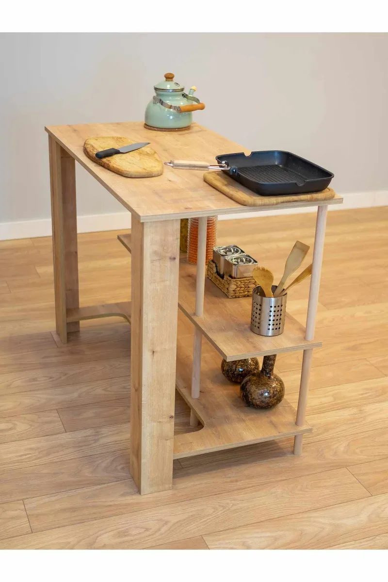 Køkkenø Hanah Home Peka Island (120 x 89,5 x 60 cm) Sapphire Oak - Sapphire Oak - Møbler - Borde - Barbord & ståbord