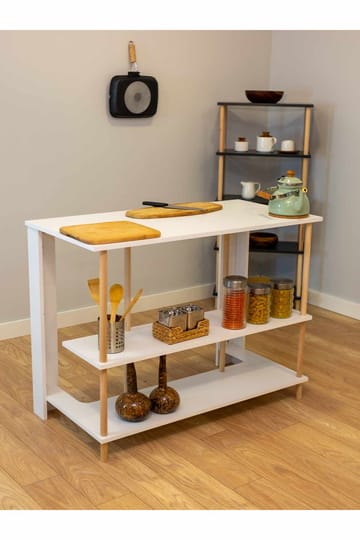 Køkkenø Hanah Home Peka Island (120 x 89,5 x 60 cm) Hvid - Hvid - Møbler - Borde - Barbord & ståbord