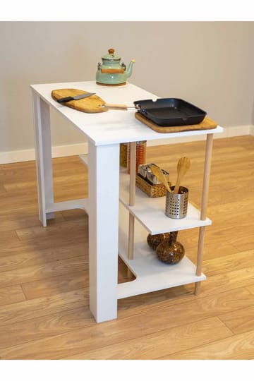 Køkkenø Hanah Home Peka Island (120 x 89,5 x 60 cm) Hvid - Hvid - Møbler - Borde - Barbord & ståbord
