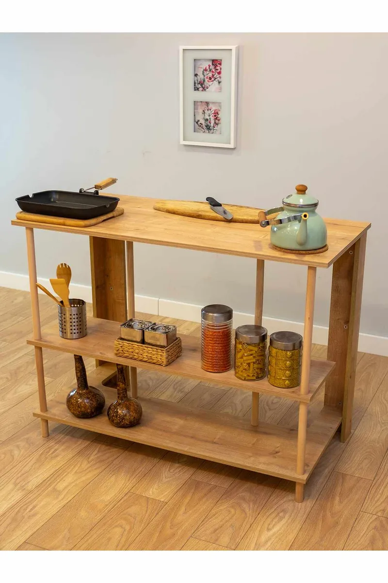 Køkkenø Hanah Home Peka Island (120 x 89,5 x 60 cm) Sapphire Oak - Sapphire Oak - Møbler - Borde - Barbord & ståbord
