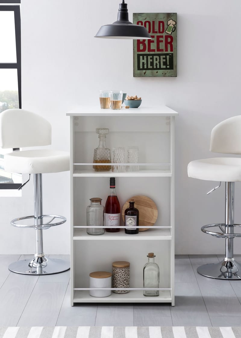Norova Barbord 120 cm - Hvid og sølv - Møbler - Borde - Barbord & ståbord