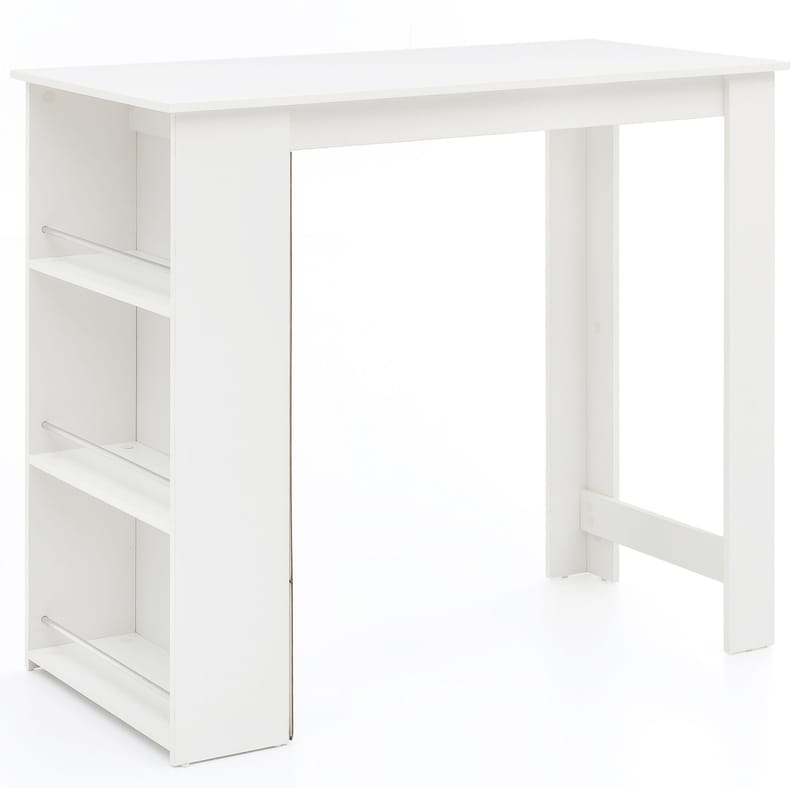 Norova Barbord 120 cm, Hvid og sølv