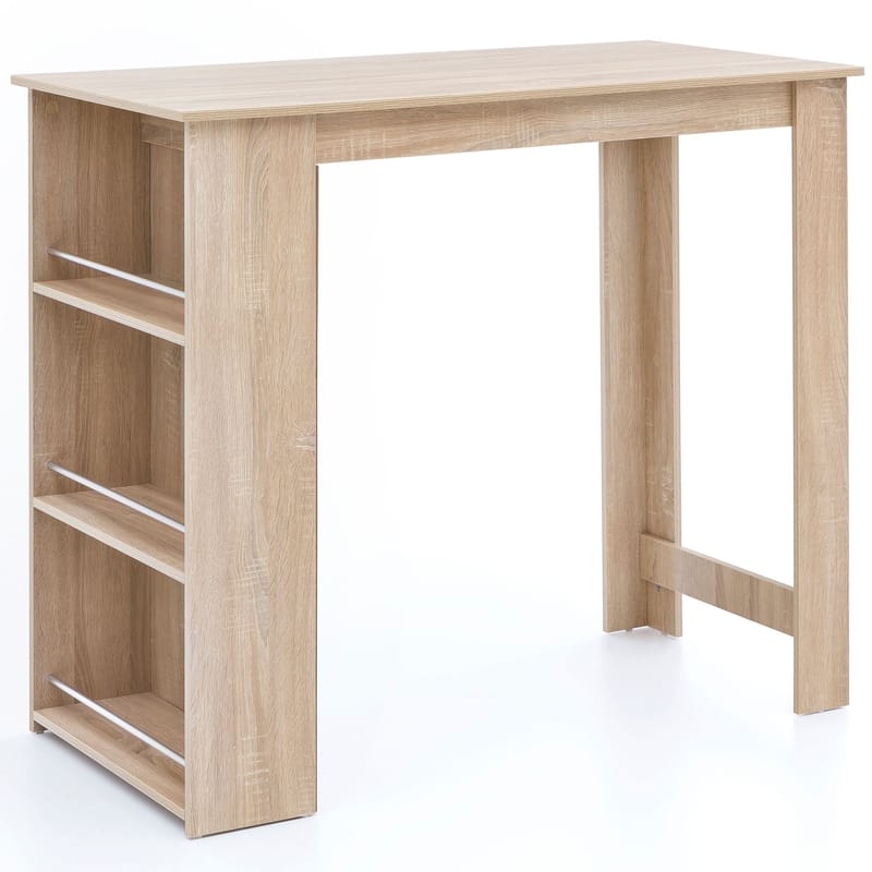 Norova Barbord 120 cm, Sonoma-eg/sølv