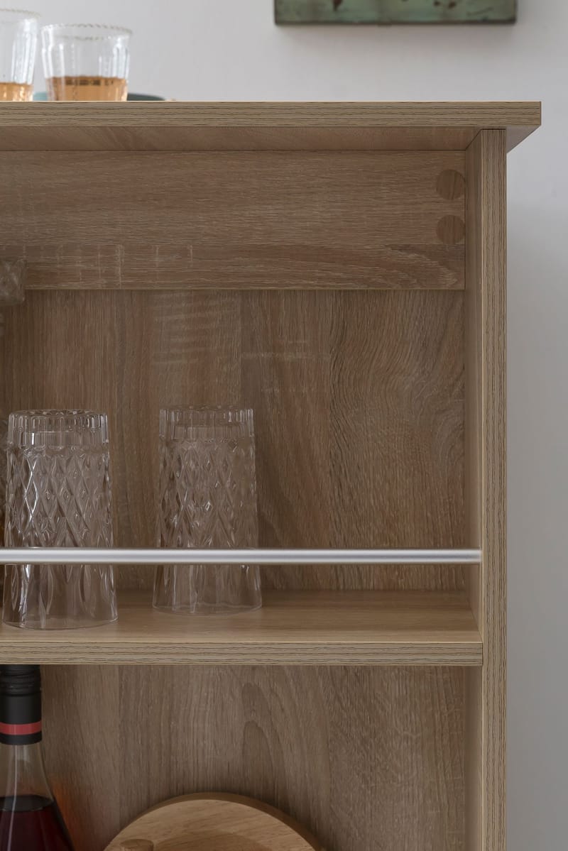 Norova Barbord 120 cm - Sonoma-eg/sølv - Møbler - Borde - Barbord & ståbord