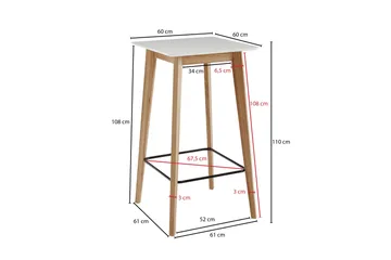 Willowdale Barbord 60 cm - Hvid / natur - Møbler - Borde - Barbord & ståbord