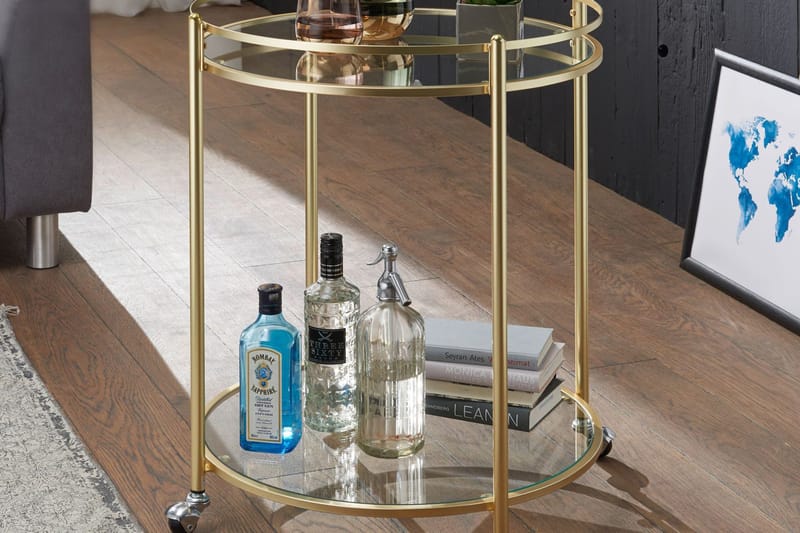 Drinkvagn & Rullbord Wohnling Guld - Møbler - Borde - Barvogn & serveringsvogn - Drinkvogn