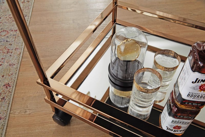 Drinkvagn & Rullbord Wohnling Guld - Møbler - Borde - Barvogn & serveringsvogn - Drinkvogn