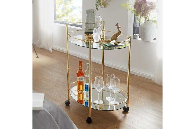Kenebrew Serveringsvogn 67x46 cm - Guld - Møbler - Borde - Barvogn & serveringsvogn - Drinkvogn