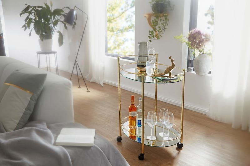 Kenebrew Serveringsvogn 67x46 cm - Guld - Møbler - Borde - Barvogn & serveringsvogn - Drinkvogn