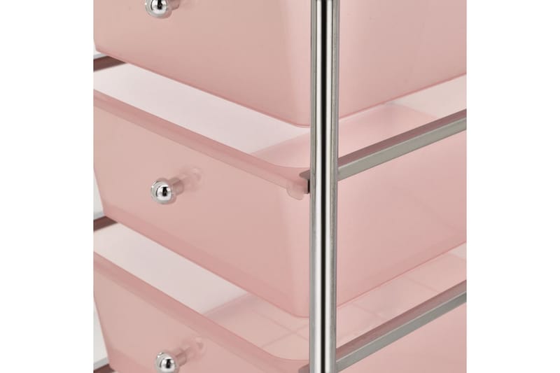 Rullebord Med 4 Skuffer Plastik Pink - Møbler - Borde - Barvogn & serveringsvogn - Drinkvogn
