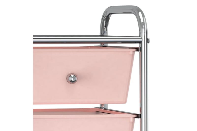 Rullebord Med 4 Skuffer Plastik Pink - Møbler - Borde - Barvogn & serveringsvogn - Drinkvogn