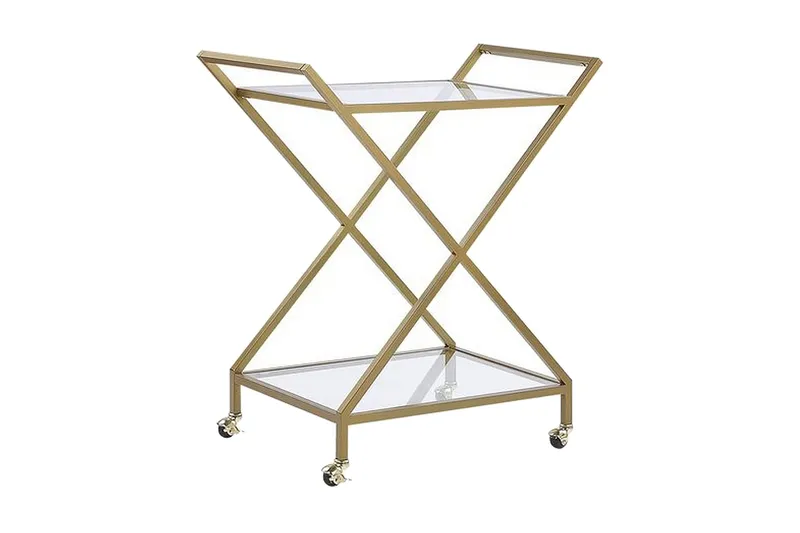 Serveringsvogn glas/guld IVERA, Guld