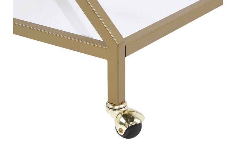 Serveringsvogn glas/guld IVERA - Guld - Møbler - Borde - Barvogn & serveringsvogn - Drinkvogn