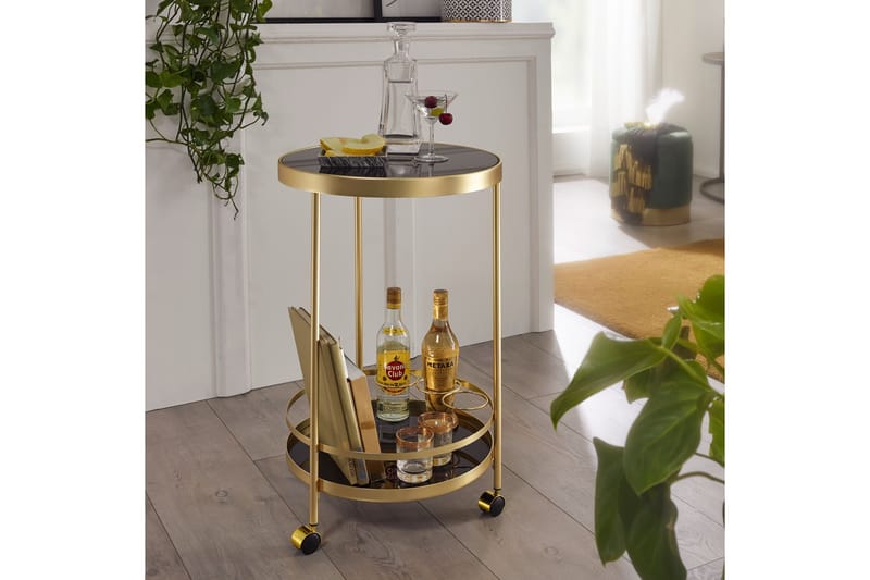 Thruston Serveringsvogn 45x45 cm - Guld - Møbler - Borde - Barvogn & serveringsvogn - Drinkvogn