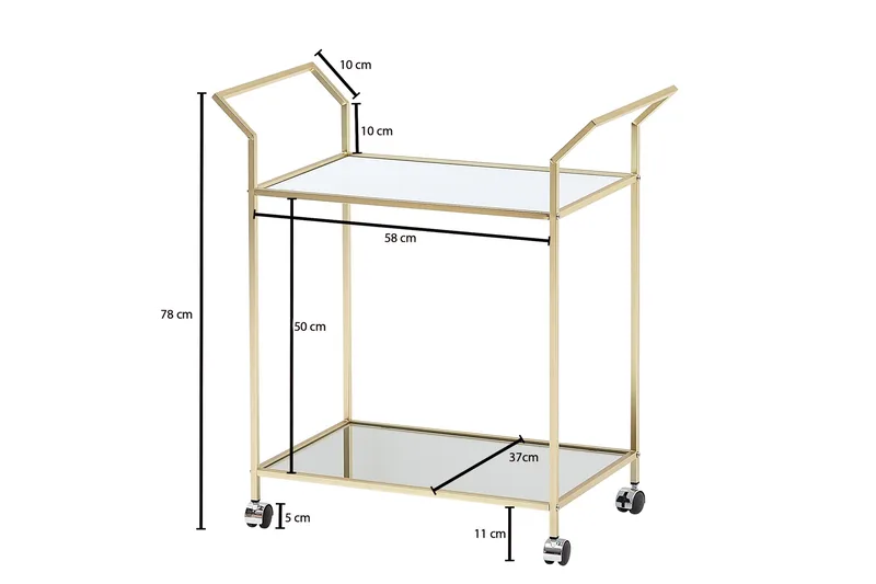 Tultered Serveringsvogn - Guld - Møbler - Borde - Barvogn & serveringsvogn - Drinkvogn