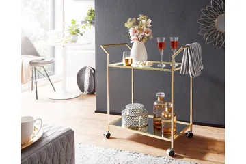 Tultered Serveringsvogn - Guld - Møbler - Borde - Barvogn & serveringsvogn - Drinkvogn