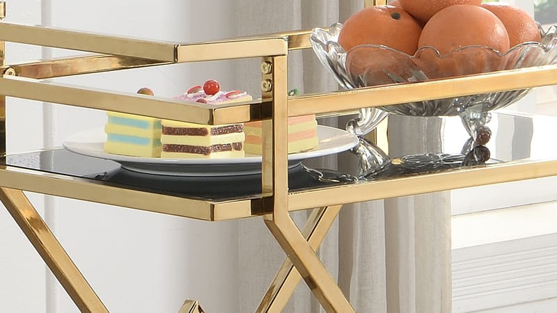 Galeri serveringsvogn 65 cm - Blank guld og sort - Møbler - Borde - Barvogn & serveringsvogn - Drinkvogn