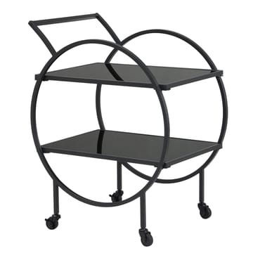 Galira serveringsvogn 46 cm - Mat sort med sort spejlglas - Møbler - Borde - Barvogn & serveringsvogn - Drinkvogn