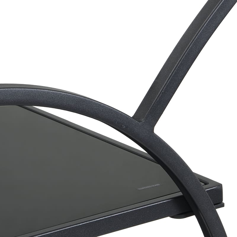 Galira serveringsvogn 46 cm - Mat sort med sort spejlglas - Møbler - Borde - Barvogn & serveringsvogn - Drinkvogn