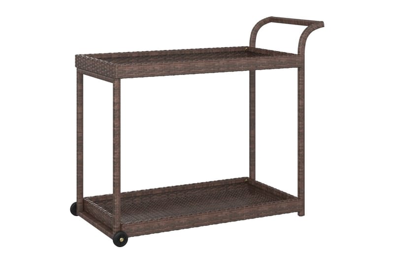 barvogn 100x45x83 cm polyrattan brun - Brun - Møbler - Borde - Barvogn & serveringsvogn - Køkkenvogn
