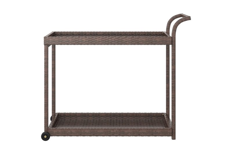 barvogn 100x45x83 cm polyrattan brun - Brun - Møbler - Borde - Barvogn & serveringsvogn - Køkkenvogn