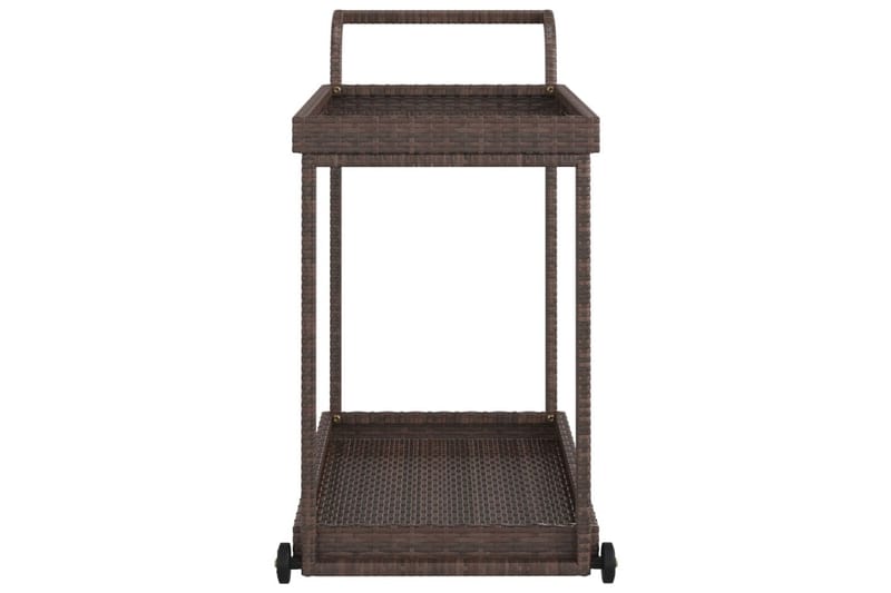 barvogn 100x45x83 cm polyrattan brun - Brun - Møbler - Borde - Barvogn & serveringsvogn - Køkkenvogn