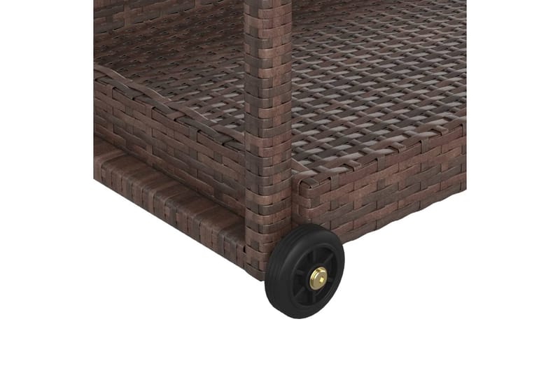 barvogn 100x45x83 cm polyrattan brun - Brun - Møbler - Borde - Barvogn & serveringsvogn - Køkkenvogn
