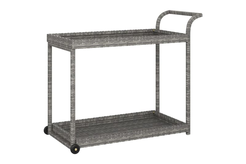 barvogn 100x45x83 cm polyrattan grå - Grå - Møbler - Borde - Barvogn & serveringsvogn - Køkkenvogn