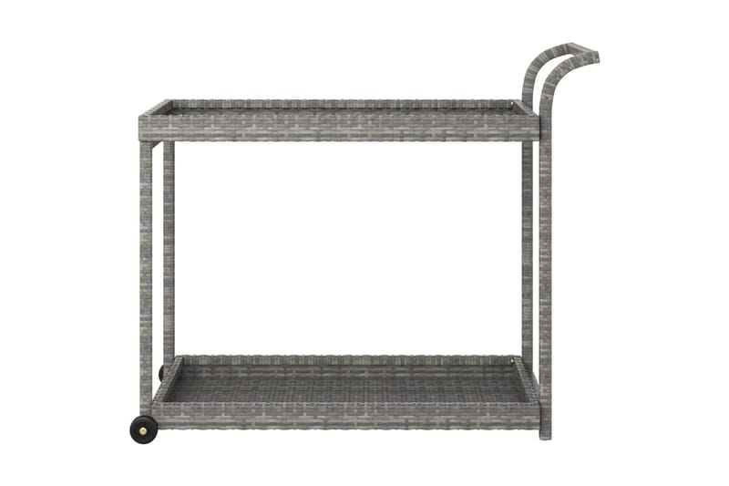 barvogn 100x45x83 cm polyrattan grå - Grå - Rullebord & rullevogn - Køkkenvogn