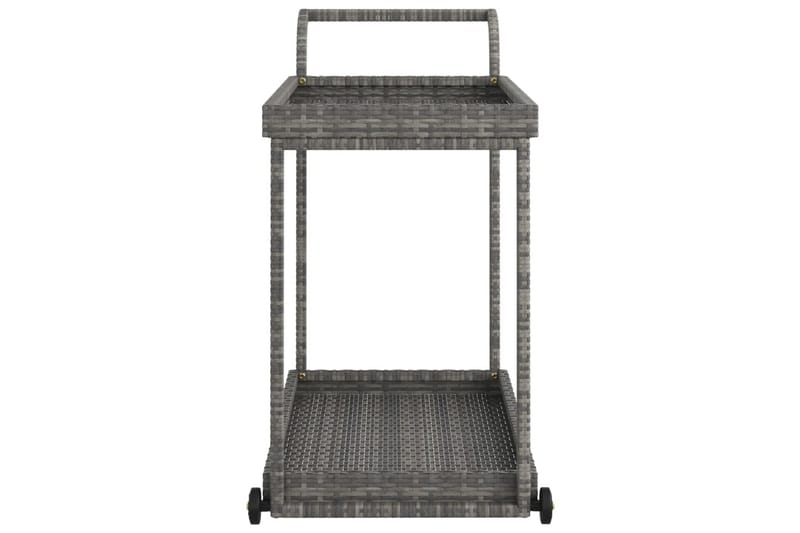 barvogn 100x45x83 cm polyrattan grå - Grå - Møbler - Borde - Barvogn & serveringsvogn - Køkkenvogn